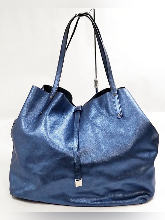 Tiffany & Co. Handbags - Tiffany&Co Blue Leather Tote Bag Shoulder Bag Handbag with pouch